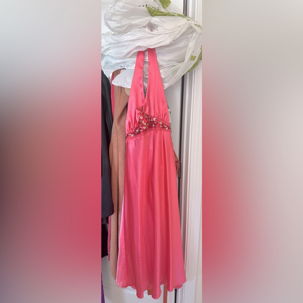 Pink midi dress worn once. Kept in bag smoke free home